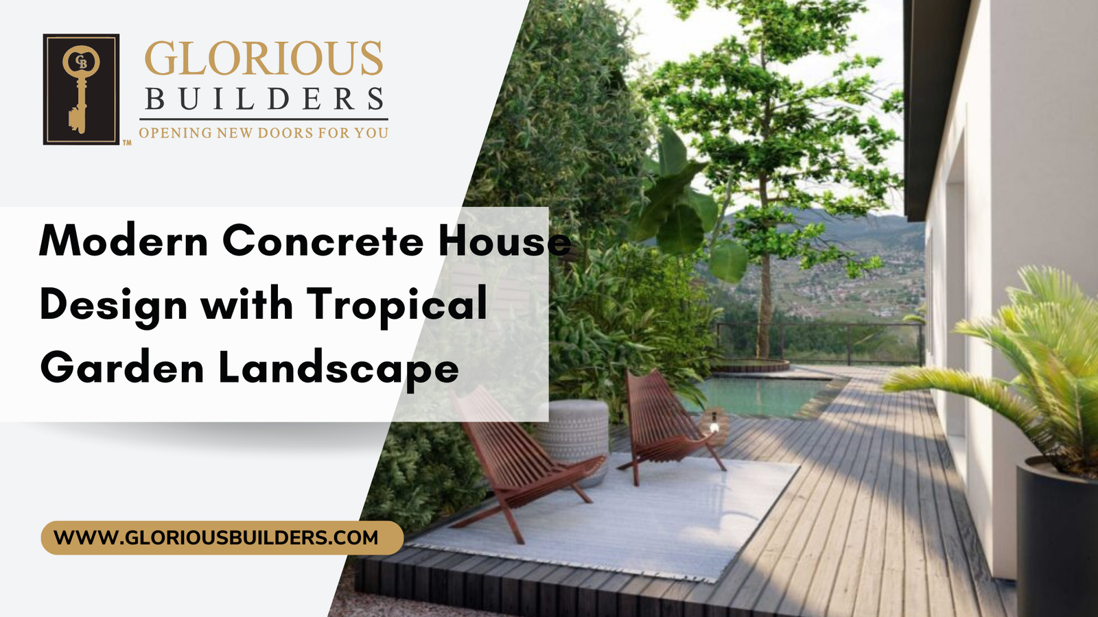 Modern Concrete House Design with Garden Landscape